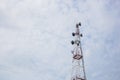 Telecommunication Radio Antenna and Satelite Tower with a sunlight Royalty Free Stock Photo
