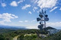 Telecommunication Radio antenna Tower on the Pacific Ocean coast, California Royalty Free Stock Photo