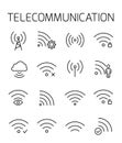 Telecommunication related vector icon set.