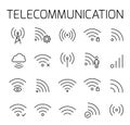 Telecommunication related vector icon set.