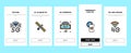 Telecommunication Technology Onboarding Icons Set Vector Royalty Free Stock Photo