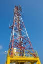 Telecommunication tower, antenna and sattlelite Royalty Free Stock Photo