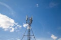 Cellular Communication Tower Against Blue Sky Royalty Free Stock Photo