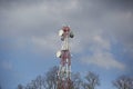 Telecommunication tower with antennas Royalty Free Stock Photo