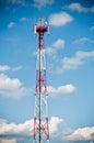 Telecommunication tower on blue sky Royalty Free Stock Photo