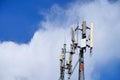 Telecommunication tower of 4G and 5G cellular. Base Station or Base Transceiver Station. Wireless Communication Antenna Royalty Free Stock Photo