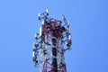 Telecommunication tower of 4G and 5G cellular. Base Station or Base Transceiver Station. Wireless Communication Antenna Royalty Free Stock Photo