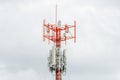 Telecommunication tower of 5G and 5G cellular. Macro Base Station. 6G radio network telecommunication equipment with radio modules Royalty Free Stock Photo