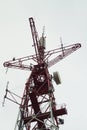 Telecommunication tower. high radio antenna. big metal construction Royalty Free Stock Photo