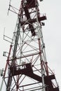 Telecommunication tower. high radio antenna. big metal construction Royalty Free Stock Photo