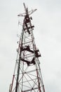 Telecommunication tower. high radio antenna. big metal construction Royalty Free Stock Photo