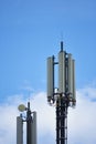 A telecommunication tower and mast with heptaband antenna including 4G LTE, 3G UMTS, GSM, DCS bands