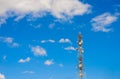 Telecommunication tower mast TV antennas wireless technology Royalty Free Stock Photo
