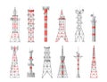 Telecommunication tower. Mobile and radio signal by antenna, network communication, 5g mast, telephone and television