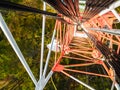 Telecommunication tower of mobile telephone network base station with smart cellular antennas radiating strong signal Royalty Free Stock Photo