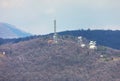 Telecommunication tower on the mountain top Royalty Free Stock Photo