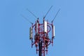 Connectivity in the Sky: Close-up of Telecommunication Tower Royalty Free Stock Photo