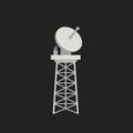 Telecommunication Tower with Round Plate, Mobile Phone Communication Repeater, Television or Radio Broadcasting Antenna Royalty Free Stock Photo