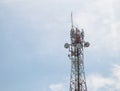 Telecommunication tower with sky background Royalty Free Stock Photo