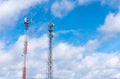 Telecommunication tower and sky blue wifi technology