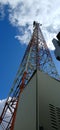 Telecommunication Tower Telkomsel under cloud and sky Royalty Free Stock Photo