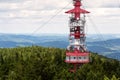 Telecommunication tower with transmitters and aerials, wireless communication and internet traffic increase Royalty Free Stock Photo