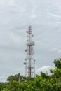 Telecommunication tower whit cloudy Royalty Free Stock Photo