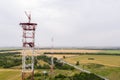 Telecommunication towers aerial view Royalty Free Stock Photo