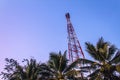 Telecommunication towers with antennas Royalty Free Stock Photo