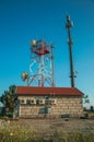 Telecommunication towers with antennas in a base transceiver station