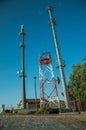 Telecommunication towers with antennas in a base transceiver station