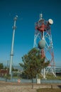 Telecommunication towers with antennas