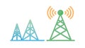 Telecommunication Towers Array, Network Infrastructure Icon, vector design Generative AI Royalty Free Stock Photo