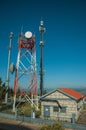 Telecommunication towers on a base transceiver station