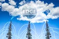Telecommunication towers connected to each other and the cloud. Edge computing concept