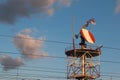 Telecommunication Towers with Satellite Dishes and Antennas Royalty Free Stock Photo