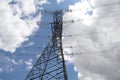 Telecommunication towers,  blue and clouds sky detail Royalty Free Stock Photo
