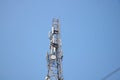 Telecommunication towers with TV antennas Royalty Free Stock Photo