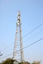 Telecommunication towers with TV antennas Royalty Free Stock Photo