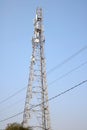 Telecommunication towers with TV antennas Royalty Free Stock Photo