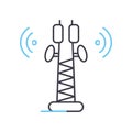 telecommunication transmitter line icon, outline symbol, vector illustration, concept sign Royalty Free Stock Photo