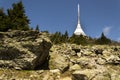 Telecommunication transmitters tower on Jested, Liberec, Czech Republic Royalty Free Stock Photo