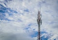 Telecommunications antenna tower for mobile phone Royalty Free Stock Photo