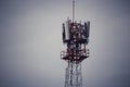 Telecommunications antennas, radios and satellite communication technology Telecommunications industry. Mobile network or 4g