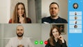 Telecommunications application during video chat on which colleagues are talking Royalty Free Stock Photo