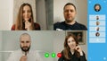 Telecommunications application during video chat on which colleagues are talking Royalty Free Stock Photo
