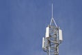 Telecommunications cellphone antennas tower. 5g high speed internet transmitters