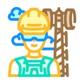 telecommunications equipment installers repairers color icon vector illustration