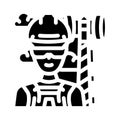 telecommunications equipment installers repairers glyph icon vector illustration