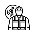 telecommunications equipment installers repairers line icon vector illustration